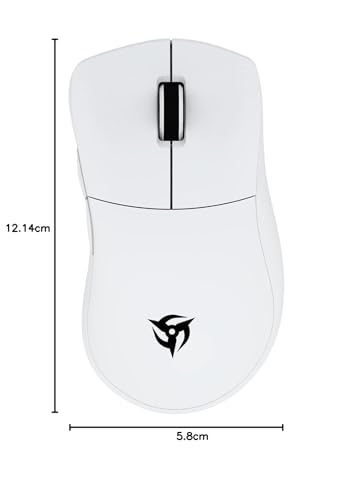 Ninjutso Origin One X Wireless Gaming Mouse - Ultra-Lightweight 65g, High-Precision Sensor, Ergonomic Design, White (Model NM002)