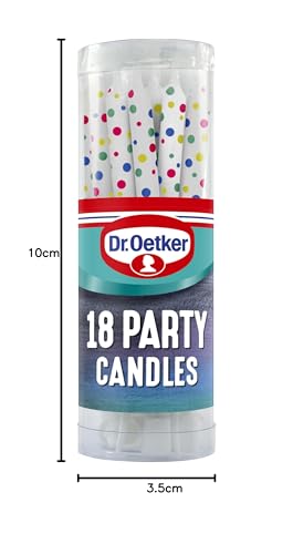 Dr. Oetker Party Candles - Assorted Pastel Colored Candles with Holders