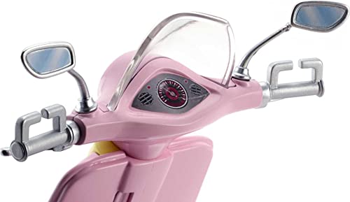 Barbie Estate Mo-Ped Motorbike with Pet Friend - Pink Scooter for Dolls Ages 3+ (FRP56)