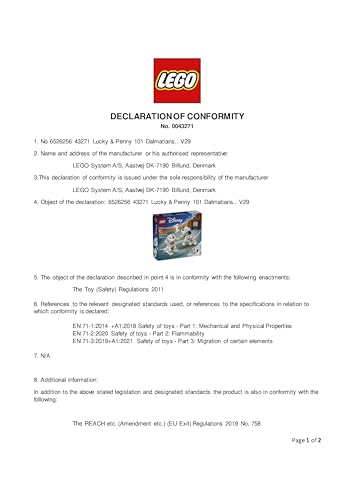 LEGO ǀ Disney Lucky & Penny 101 Dalmatians Puppies Building Toy - Play & Display for Ages 6+