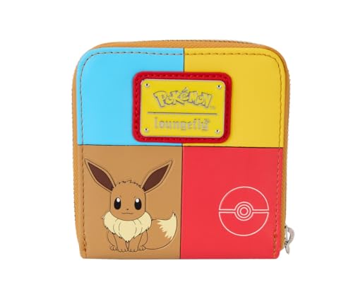 Loungefly Pokemon Color Block Staters Zip Around Wallet (Multicolored, Small)