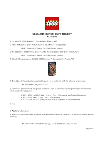 LEGO Harry Potter 76448 Fawkes: Dumbledore’s Phoenix Buildable Figure - 299-Piece Play & Display Set for Ages 8+