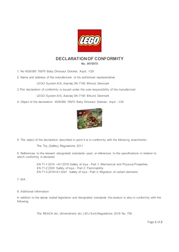 LEGO Jurassic World Baby Dinosaur Dolores: Aquilops - Building Playset for 7+