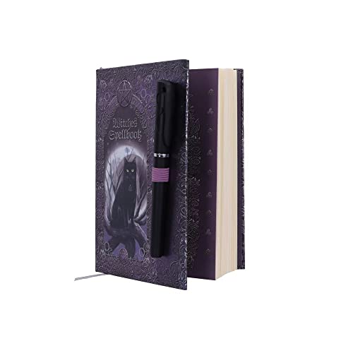 Nemesis Now Witches Spell Book with Pen Journal 18cm Purple