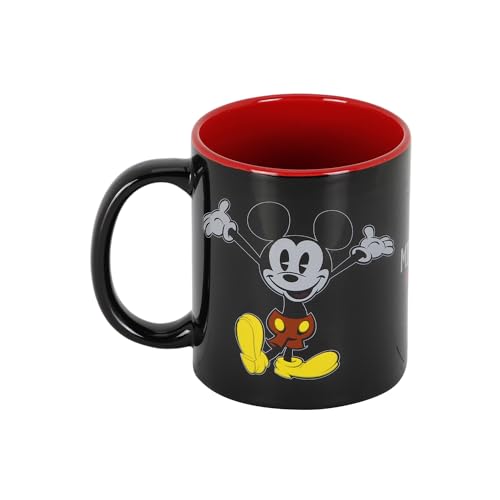 Mickey Mouse Face Ceramic Mug, Black, 13 x 9.5 cm, Gift Box Included