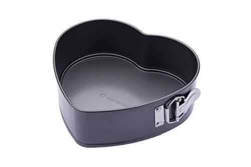 MasterClass 22.5 cm Heart Shaped Cake Tin with Loose Base, Springform Clasp & Quantum II Non-Stick Coating