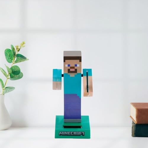 Puckator Minecraft Solar Pal Series - Steve Solar-Powered Dancing Figure (FF139)