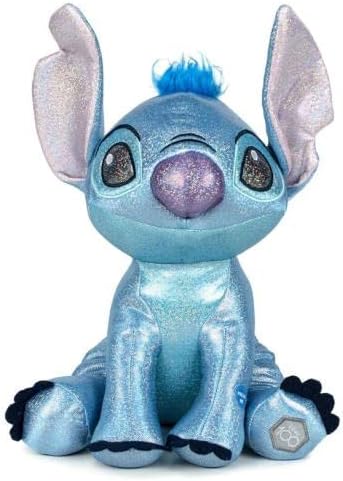 Disney STITCH Glitter Ball Soft Toy with Sounds - Lilo and Stitch - Blue Plush Stuffed Animal, 28 cm Height