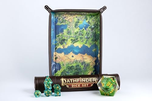 Metallic Dice Games Pathfinder Bundle Dice Set/Dice Bag/Dice Tray (687700232810)