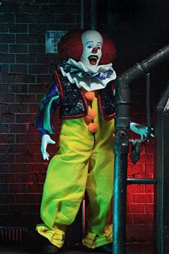 Pennywise 1990 Retro 8-Inch Clothed Action Figure - Tim Curry Edition, Collectible Horror Figure