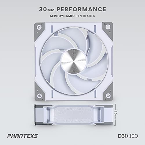 Phanteks D30 PWM Reverse Airflow D-RGB Fan - 120mm, White