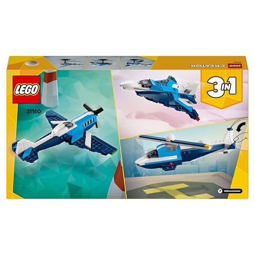 LEGO Creator 3in1 Aircraft: Race Plane Toy - Builds into Jet or Helicopter