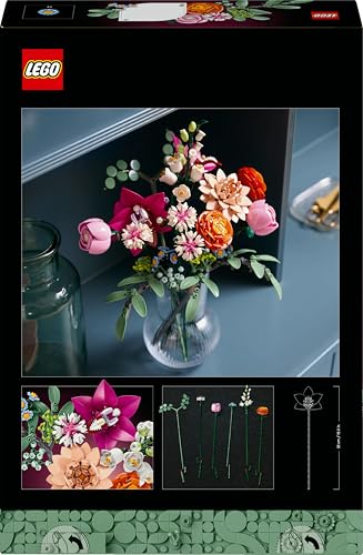 LEGO Pretty Pink Flower Bouquet 10342 - Buildable Floral Home Decor Set