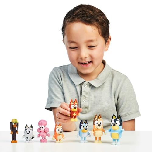 Bluey Family 4-Pack Figurines - Poseable Characters for Imaginative Play