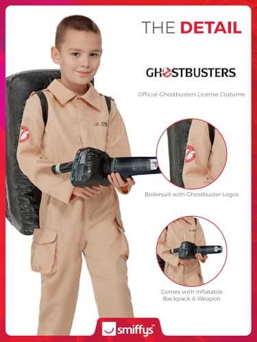 Smiffys Ghostbusters Child's Costume Jumpsuit with Inflatable Backpack (52569S)