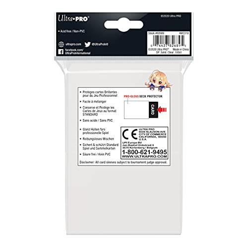 Ultra Pro SLEEVES Clear Solid 100 Card Game Sleeves (82689)