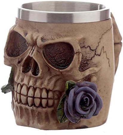 Puckator - Skulls and Roses Decorative Tankard Cup Gothic Home Decor - 1pc