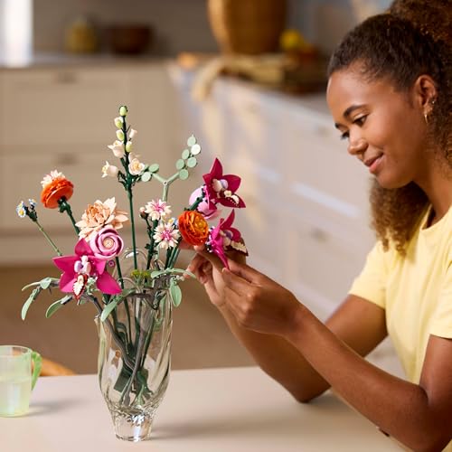 LEGO Pretty Pink Flower Bouquet 10342 - Buildable Floral Home Decor Set