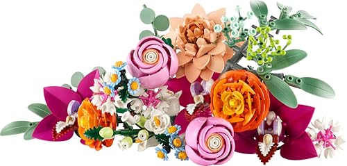 LEGO Pretty Pink Flower Bouquet 10342 - Buildable Floral Home Decor Set