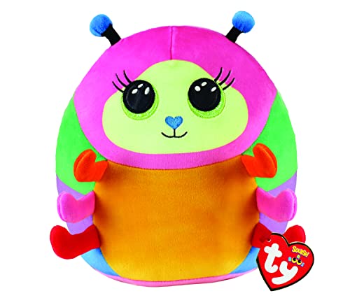 TY Squish a Boo Caterpillar Nessa - 20 cm Plush Cuddly Soft Toy for Babies & Toddlers