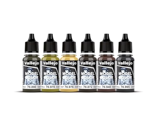 Vallejo WWII German Armour Model Paint Set - Acrylic Colors for Miniatures (VAL70205)