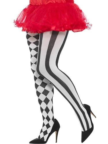 Smiffy's Harlequin Tights - White & Black (45026) for Adults