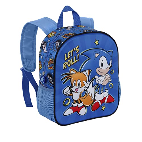 Karactermania Sega-Sonic Lets Roll Small 3D Backpack, Blue (04467)