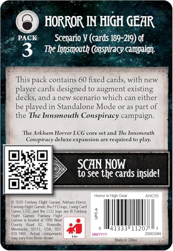 Fantasy Flight Games Arkham Horror: The Card Game Horror in High Gear Mythos Pack (AHC55)