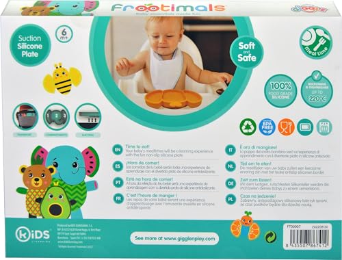 Kids Euroswan - Frootimals Anti-Slip Silicone Plate for Kids, Multicolored