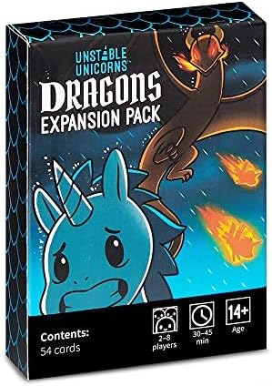 TeeTurtle | Unstable Unicorns Dragons Expansion Pack | Card Game | Ages 14+ | 2-