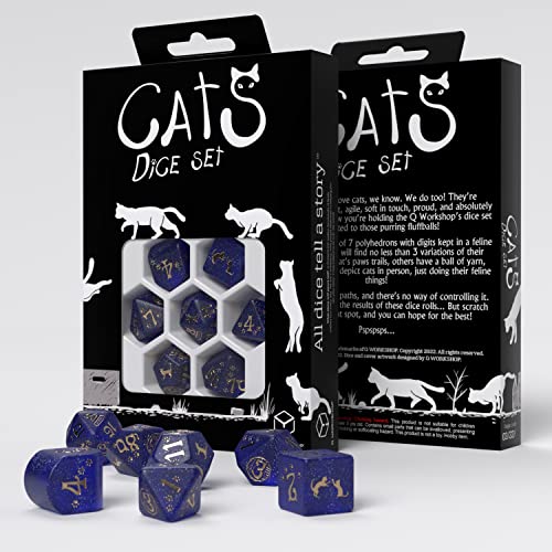 Q WORKSHOP Cats Meowster Modern Dice Set (QWOCAT04)