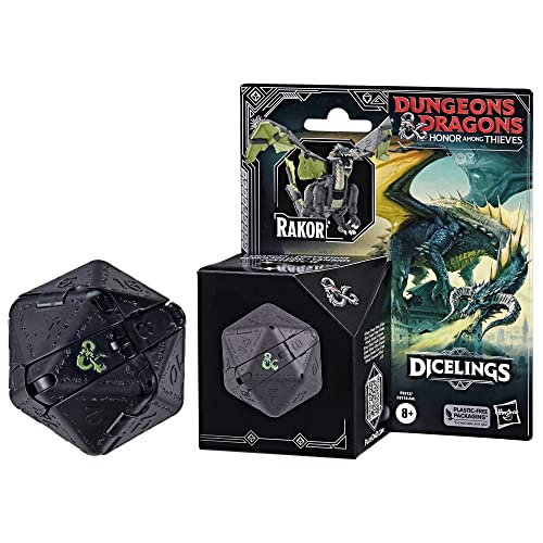 Dungeons & Dragons Dicelings Honor Among Thieves - Rakor the Black Dragon Transformable Dice (F5212)