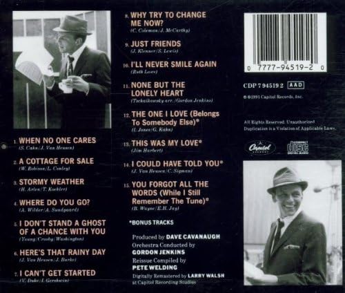 Frank Sinatra - No One Cares [Audio CD]