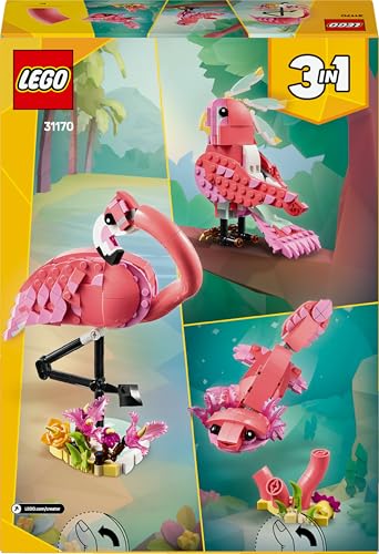 LEGO Creator 3in1 Wild Animals: Pink Flamingo Building Set - 3 Animal Models for Ages 8+