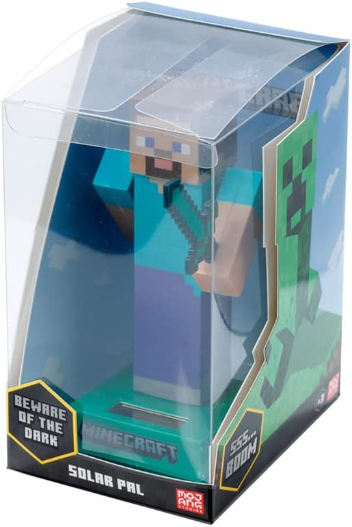 Puckator Minecraft Solar Pal Series - Steve Solar-Powered Dancing Figure (FF139)