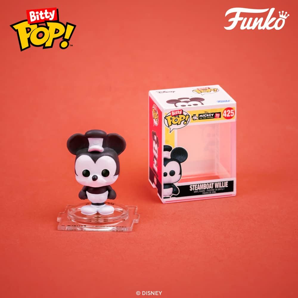 Funko Bitty POP! Disney - Mickey Mouse, Minnie Mouse (Pink Dress), Pluto, and Mystery Figure 4-Pack Vinyl Figures