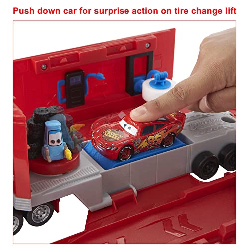 Disney Pixar Cars Transforming Mack - 2-in-1 Transporter & Tune-Up Playset for Ages 3+ (HDC75)