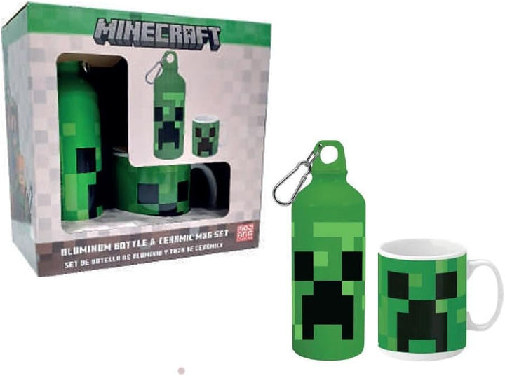 Kids Licensing Minecraft Aluminium Drinking Bottle and Cup Set, 500 ml (MC00015)