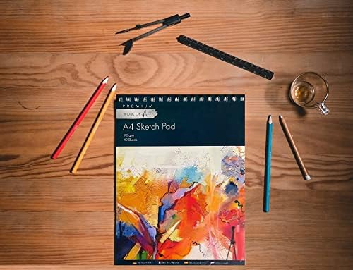 EasyNote A4 Artists Sketch Pad - 170gsm Cartridge Paper, 40 Sheets Spiral Bound