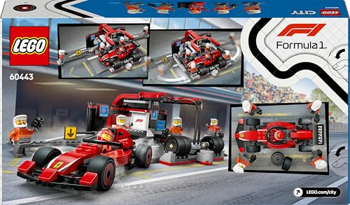LEGO City F1 Pit Stop & Pit Crew with Ferrari Car Toy - 322-Piece Building Set for Ages 6+