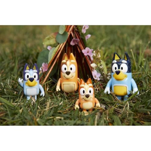 Bluey Family 4-Pack Figurines - Poseable Characters for Imaginative Play