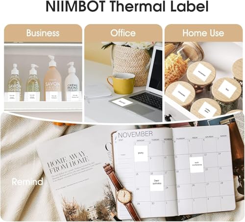 NIIMBOT B21/B3S Label Maker Tape - 1.97" x 2.76" (50x70mm) Waterproof Sticker Paper, 110 Labels per Roll, Strong Adhesive, Tearproof, Oil-Proof, Compatible with NIIMBOT B21 Printer