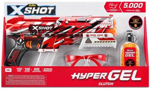 ZURU X-Shot Hyper Gel Clutch Blaster with 5,000 Gel Pellets - High-Performance Gel Blaster for Teens and Adults