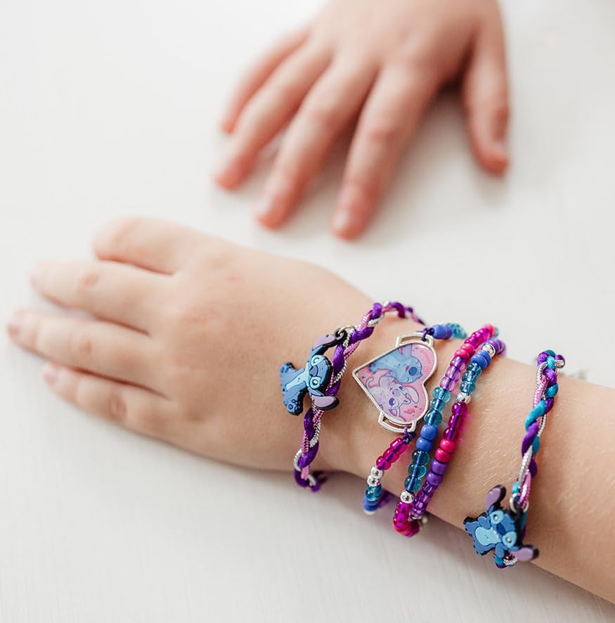 Totum Stitch Disney Charm Bracelet - DIY Glass Bead Bracelet Set for Kids