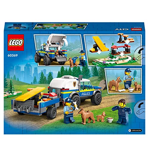 LEGO 60369 City Mobile Police Dog Training Set - SUV Toy Car with Trailer & Puppy Figures for Kids 5+