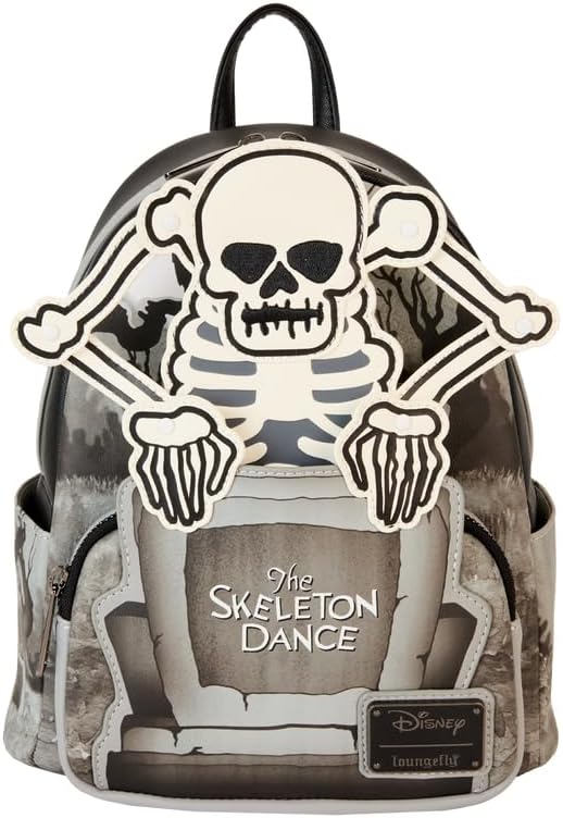 Loungefly Disney Skeleton Dance Double Strap Shoulder Bag Purse (WDBK3713)