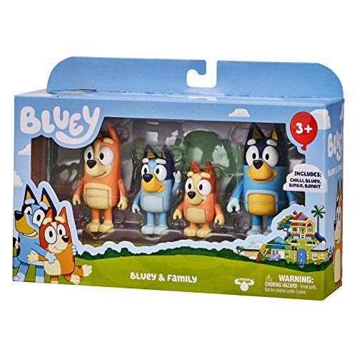 Bluey Family 4-Pack Figurines - Poseable Characters for Imaginative Play