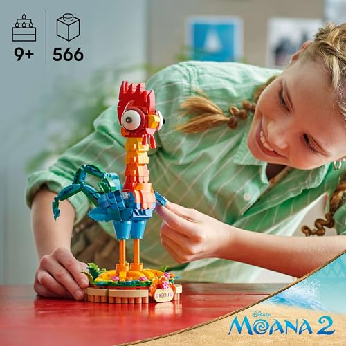 LEGO ǀ Disney Moana 2 Heihei Buildable Animal Toy - Posable Chicken Figure with Stand for Kids 9+