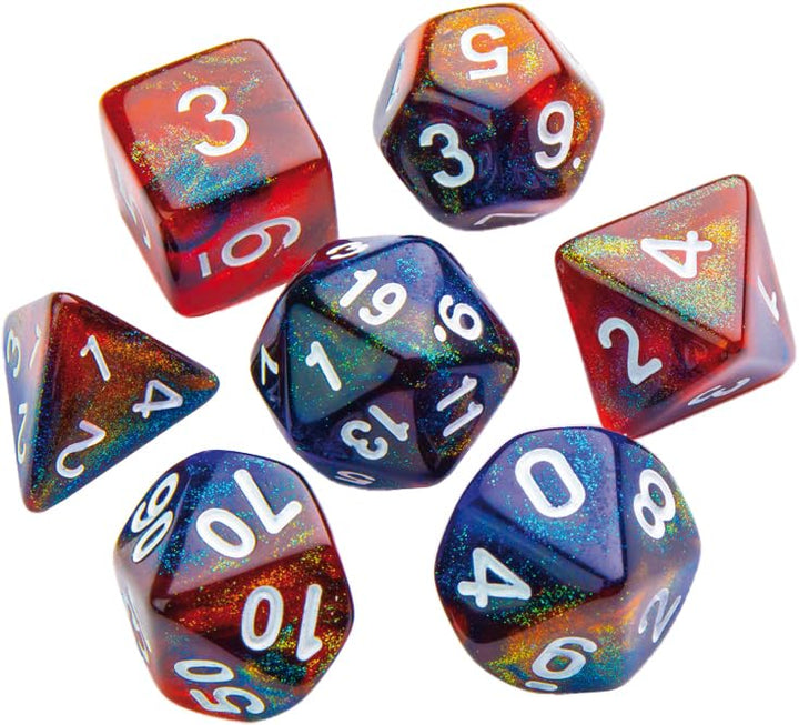 Asmodee Gamegenic Galaxy Series Mars RPG Dice Set (GGS50015ML)