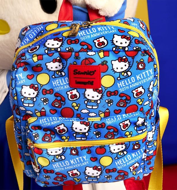 Loungefly Hello Kitty 50th Anniversary Classic AOP Nylon Square Kids Mini Backpack